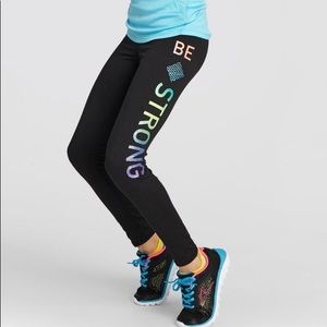 Girls sz XL(14-16) BE STRONG work out leggings